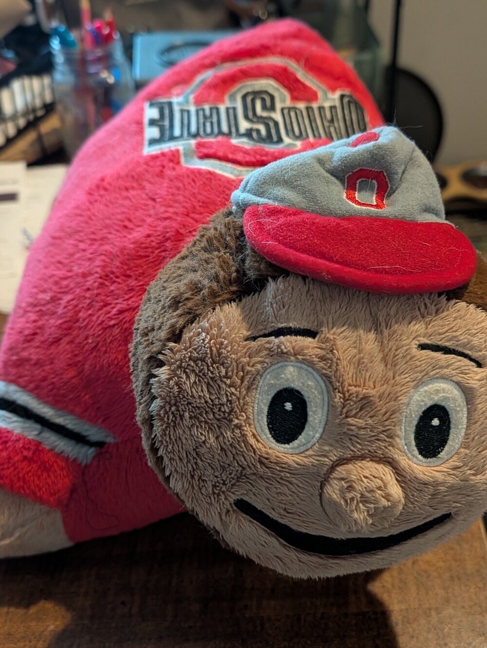 Ohio State Buckeyes Plush Mascot Pillow